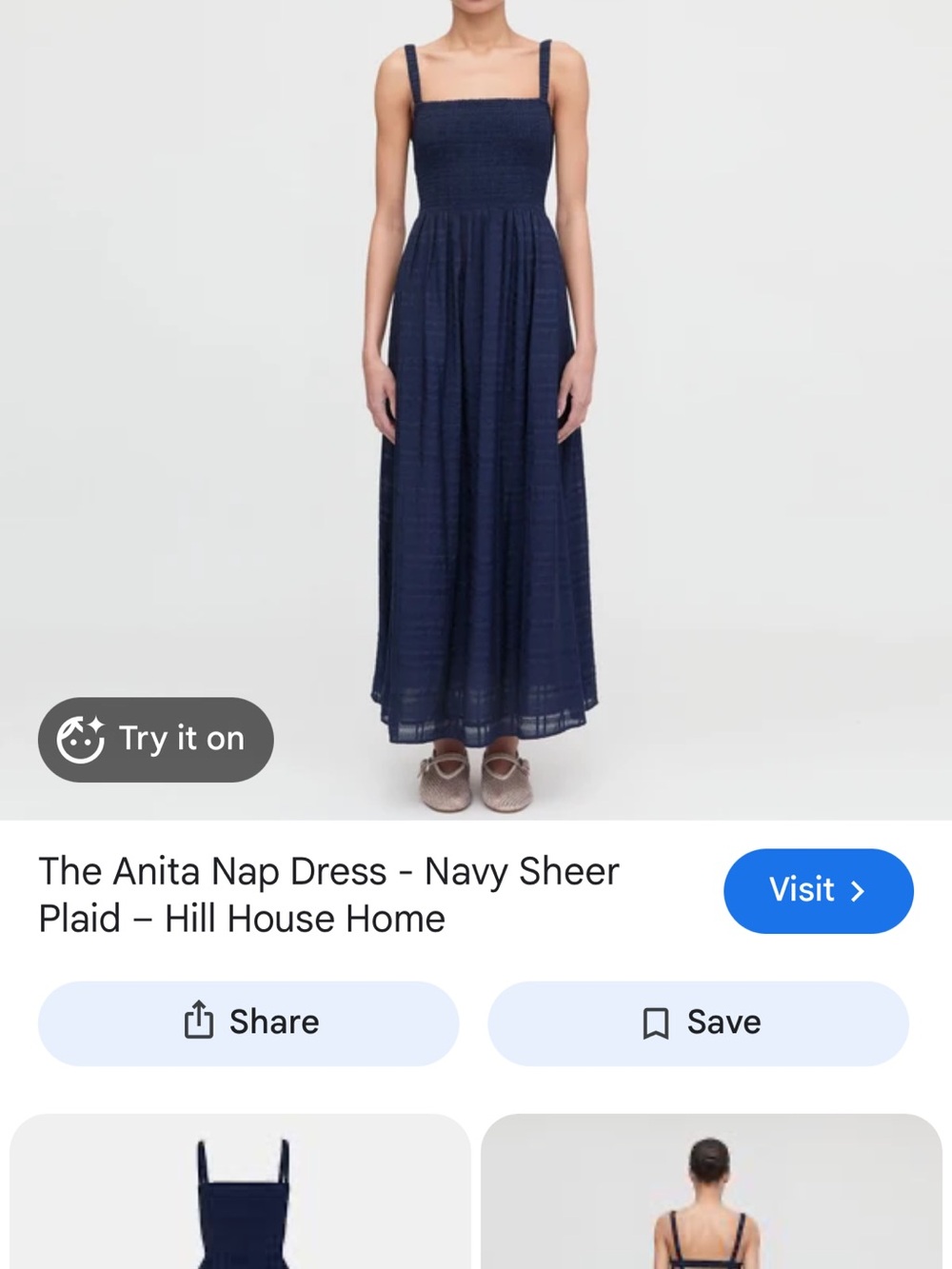Hill House Navy Smocked Maxi Dress